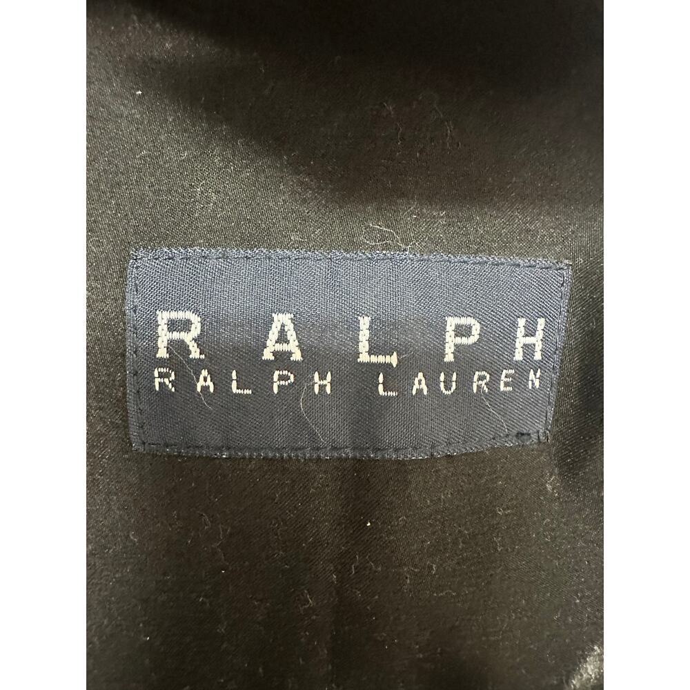 Ralph Lauren Blue Label Vintage Double-Breasted Unisex Trench Coat EUC Black 40R - Picture 7 of 10